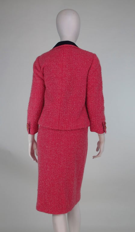 Chanel Haute Couture pink wool suit 1960s 1