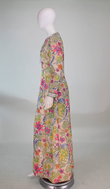 Alvarado Bessi beaded metallic floral gown In Excellent Condition In West Palm Beach, FL