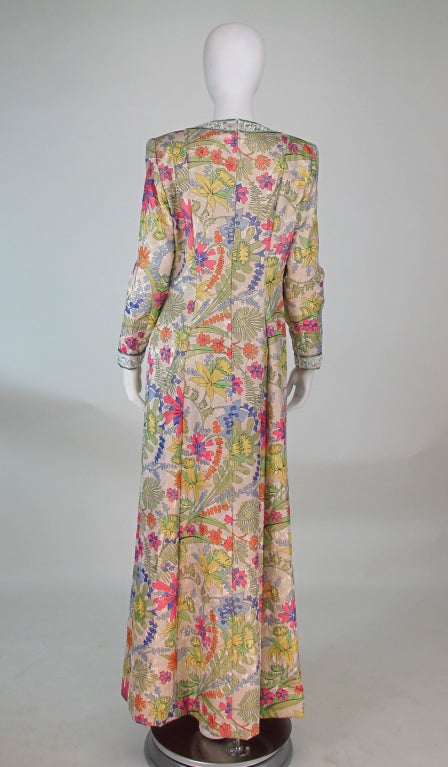 Alvarado Bessi beaded metallic floral gown 1