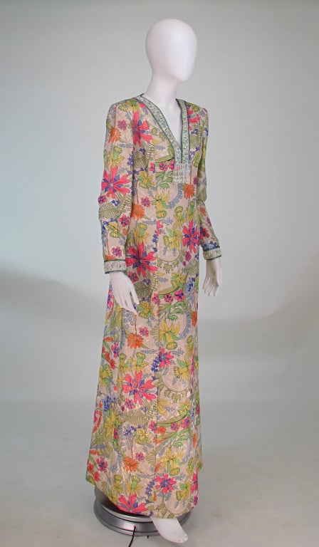 Alvarado Bessi beaded metallic floral gown 3