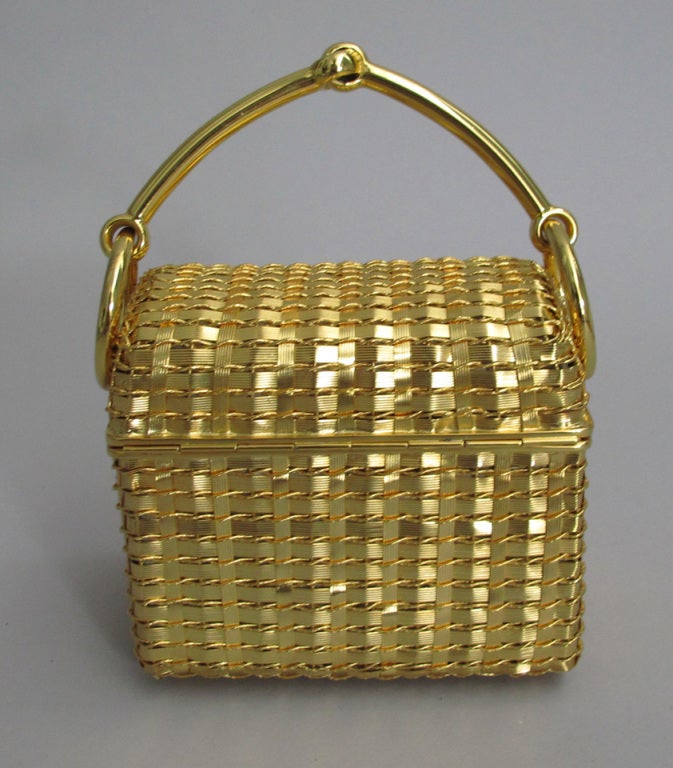 Women's 1960s Rodo Italy gold and Fabulous horse bit handbag