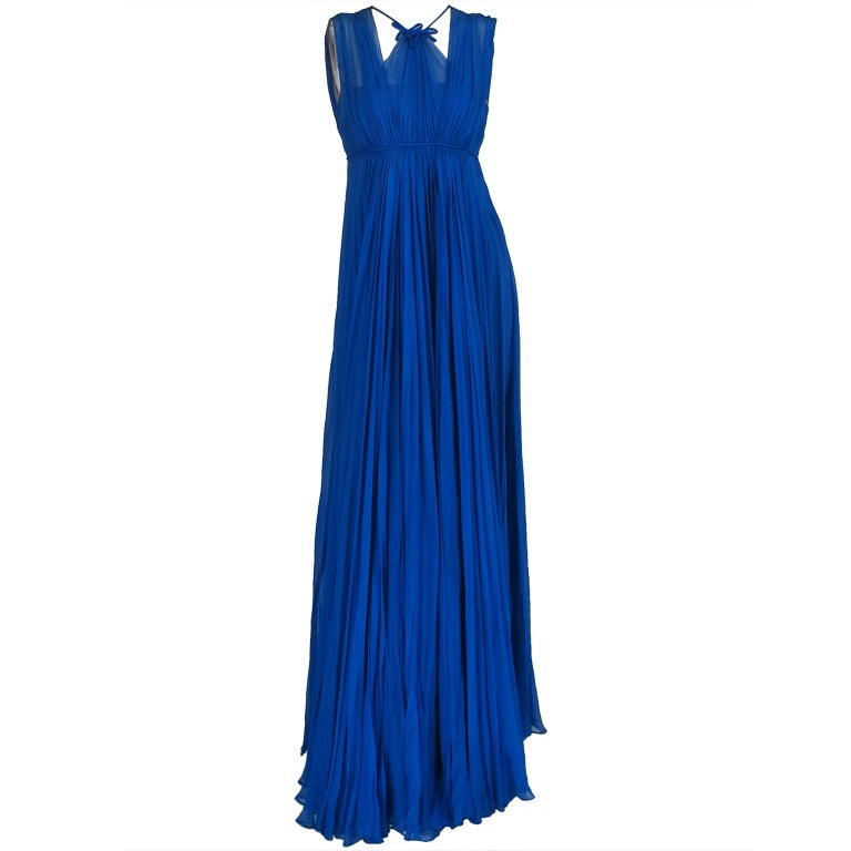 1950s Sophie of Saks blue chiffon gown