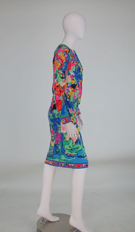 Women's Leonard, Paris silk print surplice dress