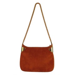 Vintage 1970s Gucci russet suede shoulderbag