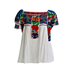 Vintage Rare micro beaded Mexican peasant blouse