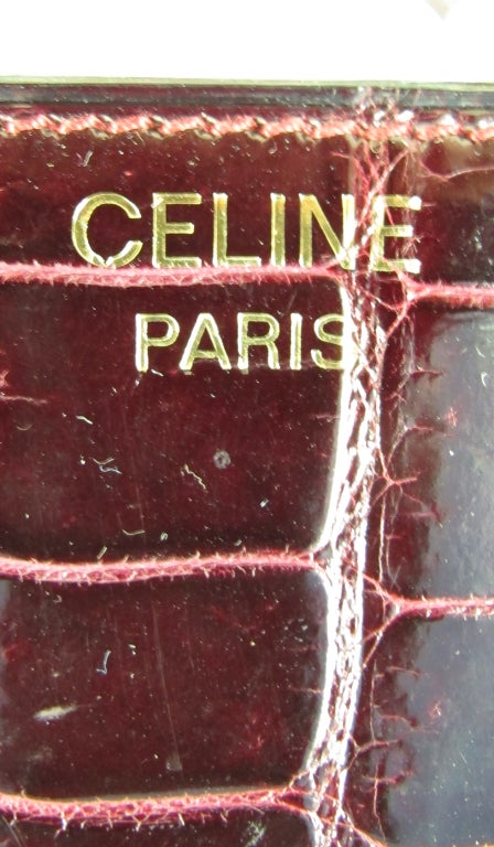 1970s Celine, Paris burgundy alligator handbag at 1stdibs