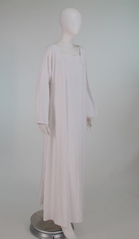 Yves St Laurent YSL  linen caftan 1970s In Excellent Condition In West Palm Beach, FL