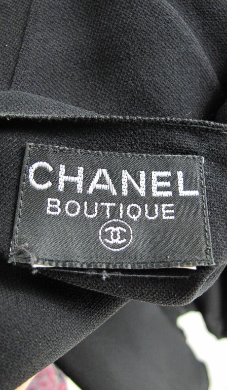 Vintage Chanel 2pc black silk crepe sun dress 1990s 5