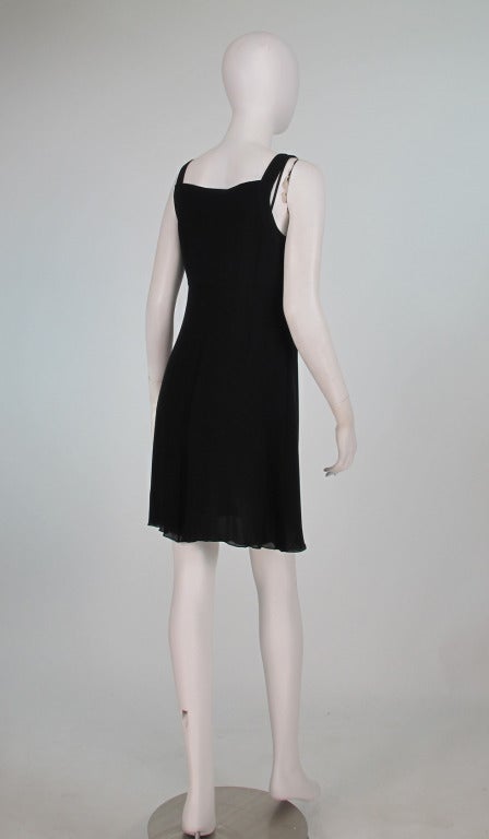 Women's Vintage Chanel 2pc black silk crepe sun dress 1990s