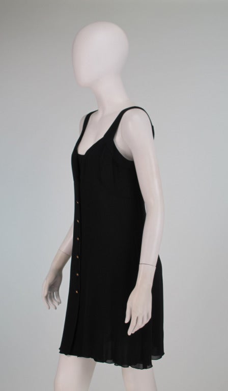 Vintage Chanel 2pc black silk crepe sun dress 1990s 2