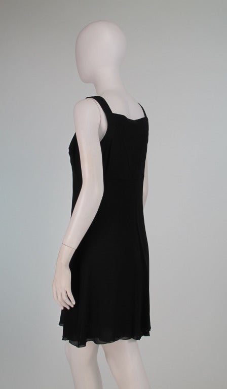 Vintage Chanel 2pc black silk crepe sun dress 1990s 3