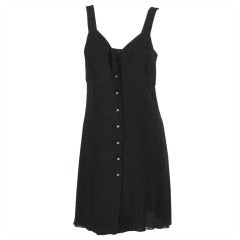 Vintage Chanel 2pc black silk crepe sun dress 1990s