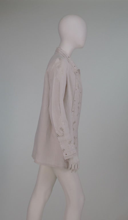 Women's 1920s hand embroidered linen jacket