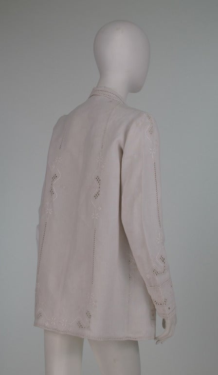 1920s hand embroidered linen jacket 1