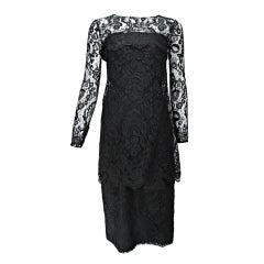 Vintage Guy Laroche Couture Guipure lace cocktail dress