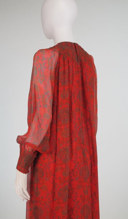 Treacy Lowe London 70s Silk chiffon maxi dress 4