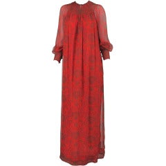 Vintage Treacy Lowe London 70s Silk chiffon maxi dress
