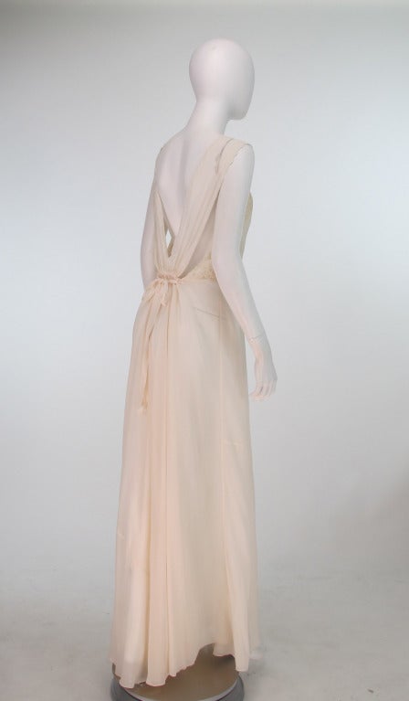 Trousseau gown ivory silk crepe, embroidery & rosaline lace 1
