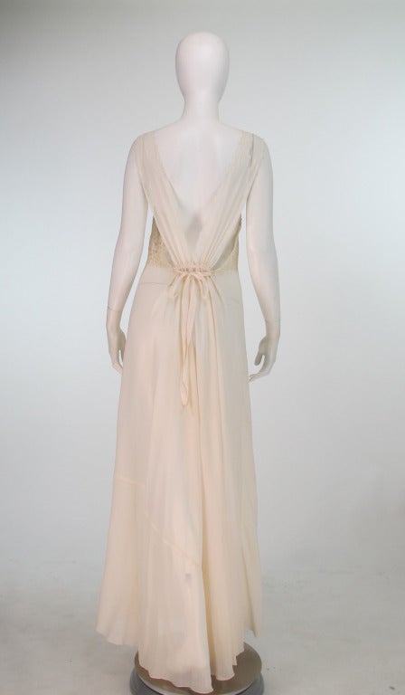 Trousseau gown ivory silk crepe, embroidery & rosaline lace 2