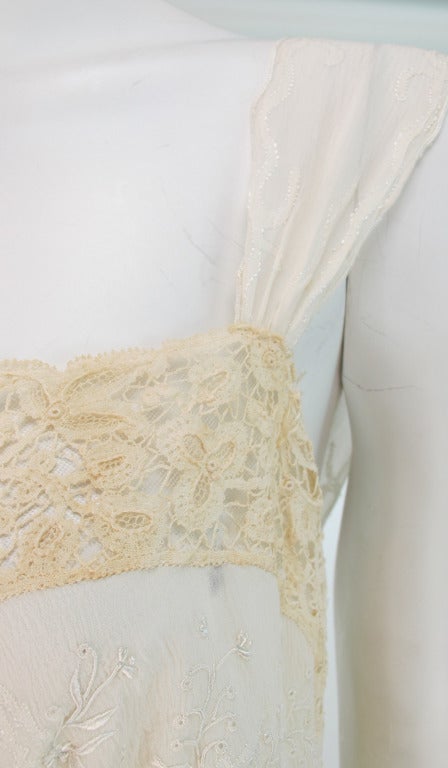 Trousseau gown ivory silk crepe, embroidery & rosaline lace 5