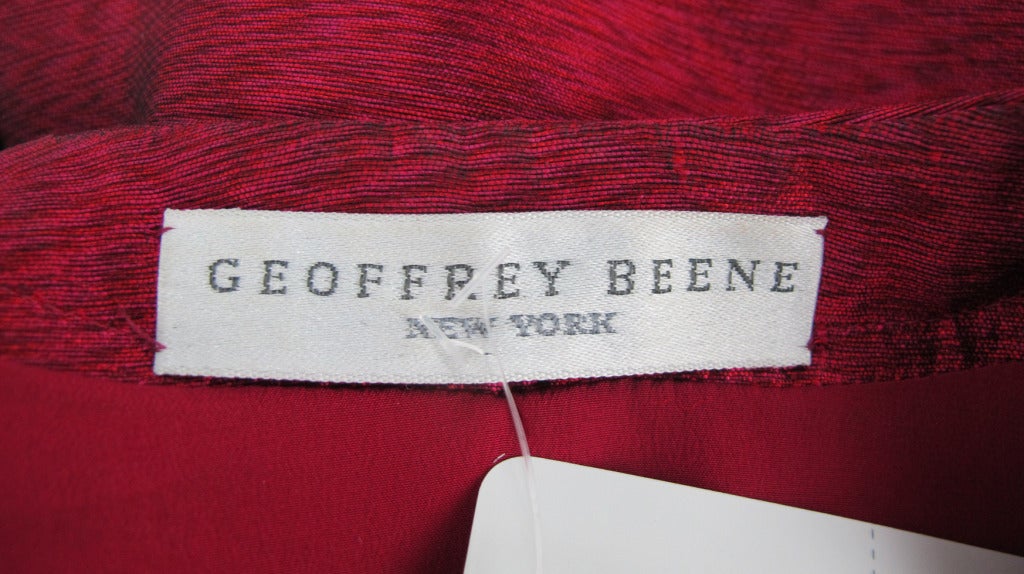 1970s Geoffrey Beene tongue-in-cheek garnet silk gown 5