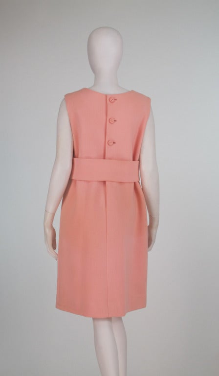 1960s Norman Norell pink day dress For Sale at 1stDibs