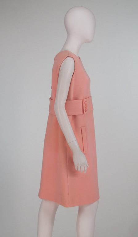 1960s Norman Norell pink day dress 1