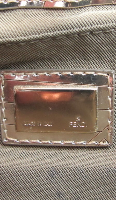 1990s Fendi silver leather modernist baguette 4