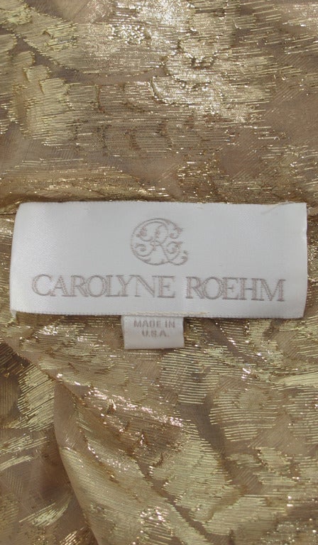 Carolyne Roehm diaphanous gold tissue brocade evening robe 3