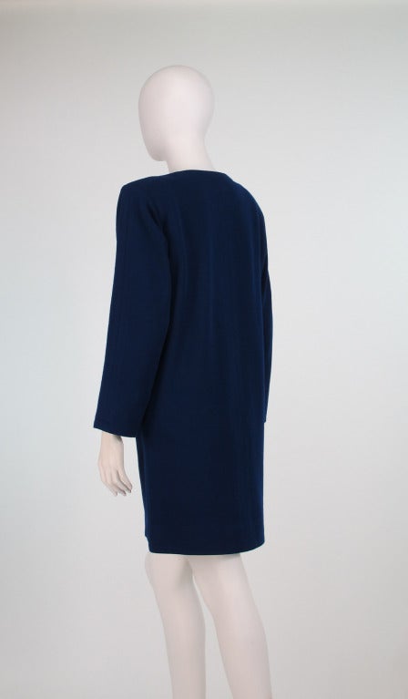 Women's 1980s Yves St Laurent YSL  wool knit tunic dress
