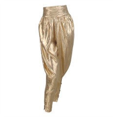 Bernard Perris Paris, gold tissue lame harem touser 1980s