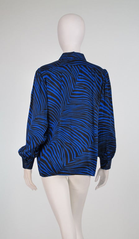 Yves St Laurent  YSL zebra stripe silk blouse 1