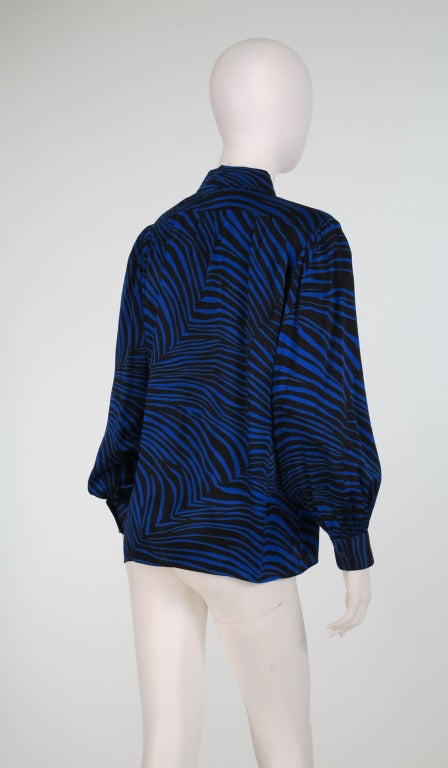 Yves St Laurent  YSL zebra stripe silk blouse 2