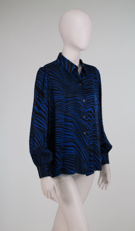 Yves St Laurent  YSL zebra stripe silk blouse 3
