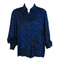 Yves St Laurent  YSL zebra stripe silk blouse