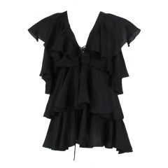 Givenchy tiered black silk top