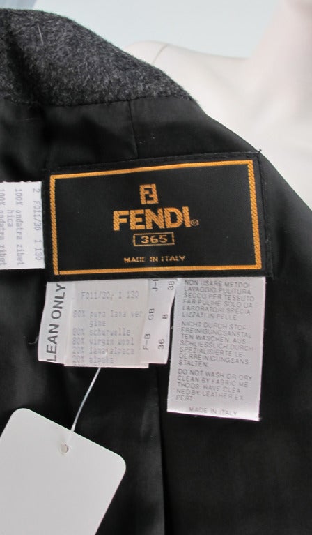 1980s Fendi fur trimmed wrap coat 4
