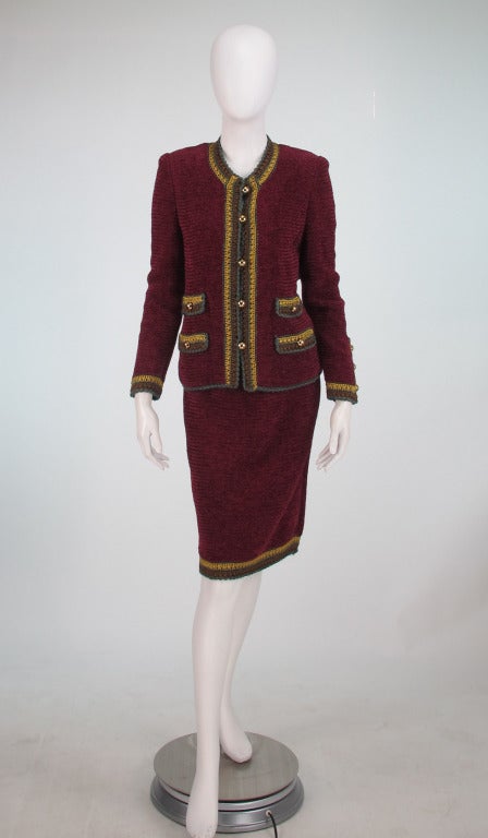 1960s Adolfo four pocket classic knit suit