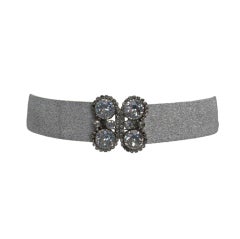 Vintage Christian Dior large diamante buckle belt