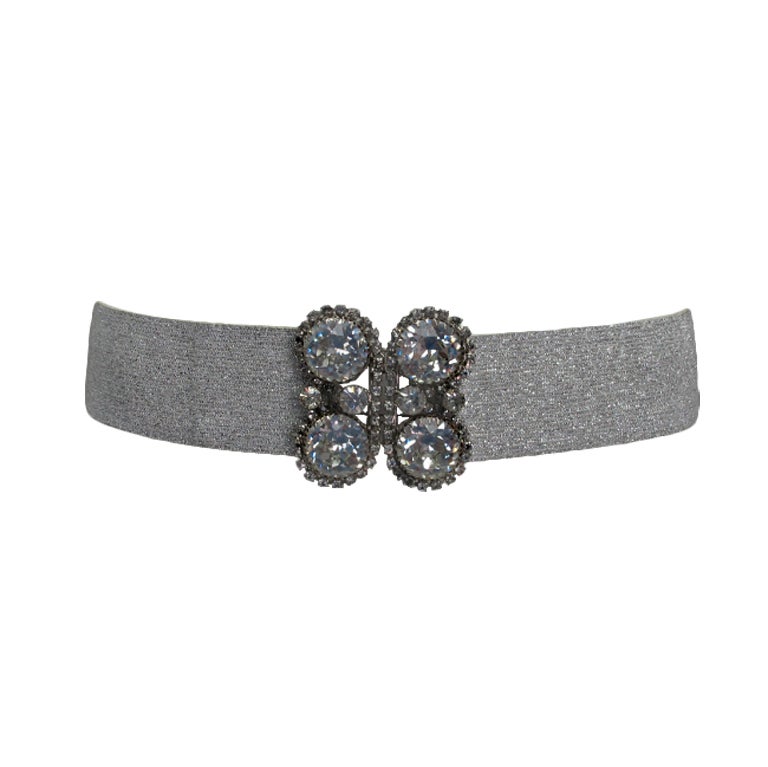 Christian Dior large diamante buckle belt