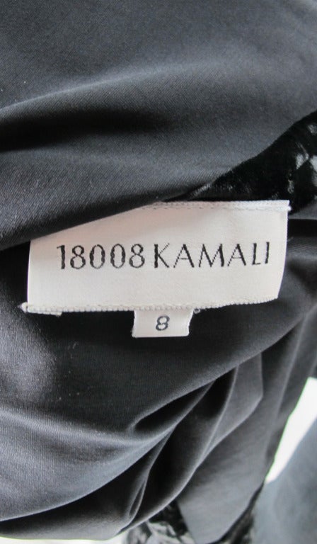 1993 Norma Kamali crushed velvet bell sleeve mini dress at 1stDibs