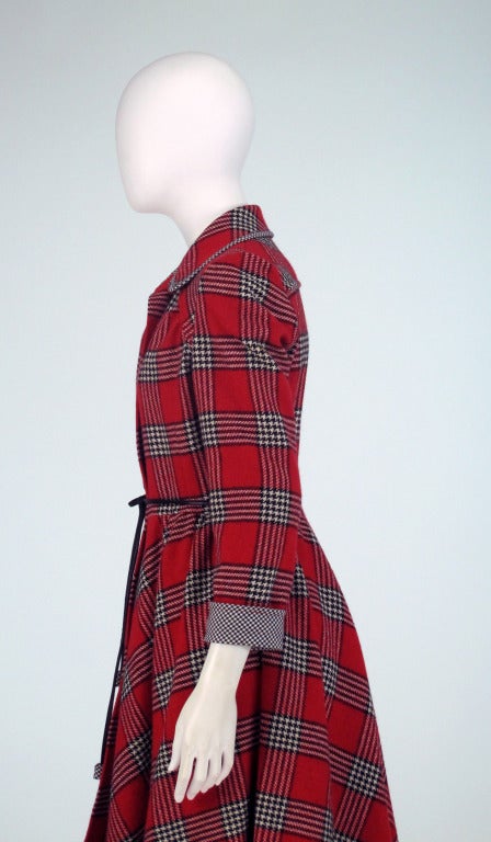 1970s Jean & Martin Pallant princess plaid coat 1