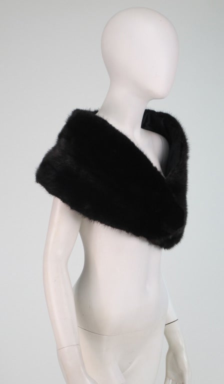 1950s dark almost black mink fur cape 3