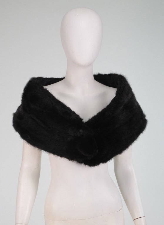 1950s dark almost black mink fur cape 4