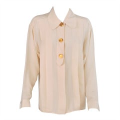 Chanel cream silk crepe blouse