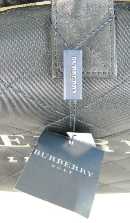 Women's or Men's Burberry golf quilted nylon & leather tote bag