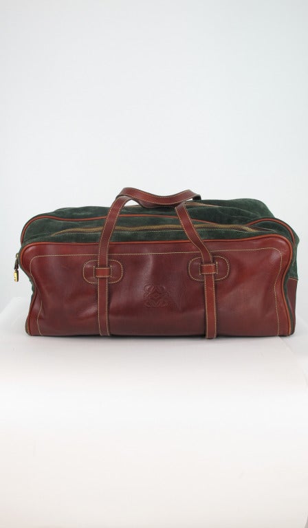 Loewe, Madrid leather & suede duffel bag In Excellent Condition In West Palm Beach, FL