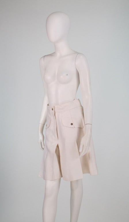 Women's Chanel white linen culotte