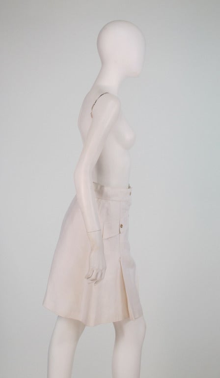 Chanel white linen culotte 3