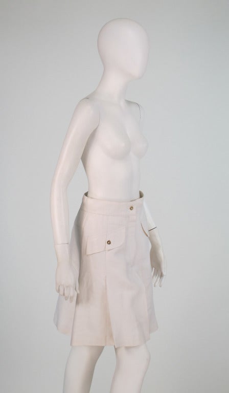 Chanel white linen culotte 4